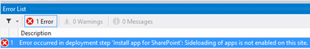 Sideloading of apps is not enabled on this site